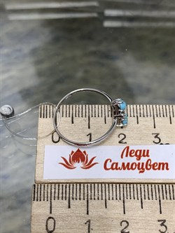 *Кольцо р.18  Бирюза Аризона цв Белое арт. 14563-212-041 (вес 1,17 г) - фото 132168 *Кольцо р.18  Бирюза Аризона цв Белое арт. 14563-212-041 (вес 1,17 г) - фото 132168