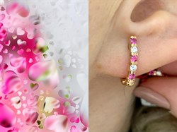 *Серьги Рубин цв Красное арт. 23950-103-421 (вес 2,41 г) - фото 132215