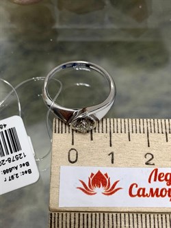 *Кольцо р.18 Белый бр цв Белое арт. 12578-200-000 вес 2,97 г - фото 132275