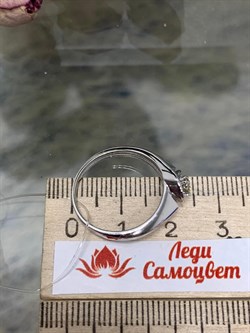 *Кольцо р.18 Белый бр цв Белое арт. 12578-200-000 вес 2,97 г - фото 132276