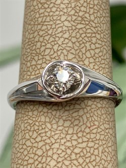 *Кольцо р.18 Белый бр цв Белое арт. 12578-200-000 вес 2,97 г - фото 132280