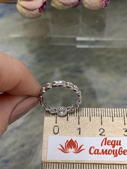 *Кольцо р.16 Белый бр цв Белое арт. 12860-200-875 вес 1,71 г - фото 132316