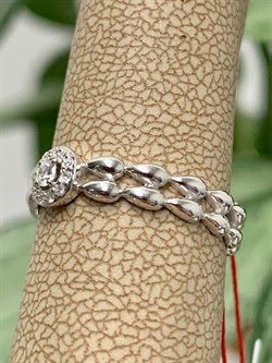 *Кольцо р.16 Белый бр цв Белое арт. 12860-200-875 вес 1,71 г - фото 132321