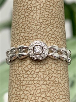 *Кольцо р.16 Белый бр цв Белое арт. 12860-200-875 вес 1,71 г - фото 132323