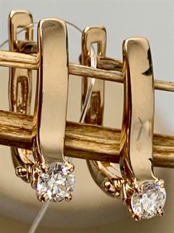 *Серьги Белый Бр цв Красное арт. 23281-100-682 (вес 2,35 г) - фото 132339