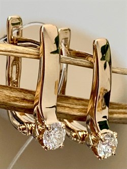 *Серьги Белый Бр цв Красное арт. 23281-100-682 (вес 2,35 г) - фото 132340