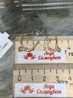 *Серьги Белый Бр цв Красное арт. 23281-100-682 (вес 2,35 г) - фото 132345