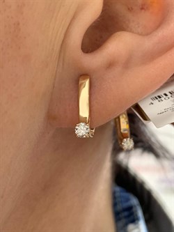 *Серьги Белый Бр цв Красное арт. 23281-100-682 (вес 2,35 г) - фото 132346