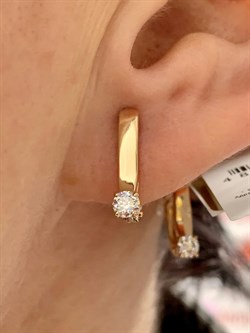 *Серьги Белый Бр цв Красное арт. 23281-100-682 (вес 2,35 г) - фото 132347