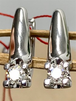 *Серьги Белый бр цв Белое арт. 22961-200-208 вес 3,44 г - фото 132522