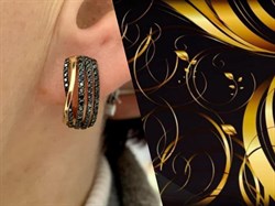 *Серьги Черный Бриллиант цв Красное арт 2-105-612-48-419 вес 5,27 г - фото 132621