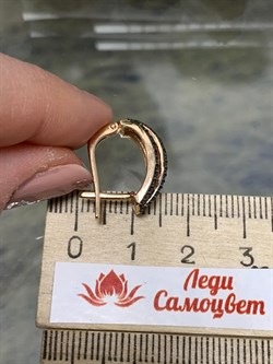 *Серьги Черный Бриллиант цв Красное арт 2-105-612-48-419 вес 5,27 г - фото 132627