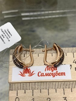 *Серьги Черный Бриллиант цв Красное арт 2-105-612-48-419 вес 5,27 г - фото 132628