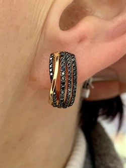 *Серьги Черный Бриллиант цв Красное арт 2-105-612-48-419 вес 5,27 г - фото 132632