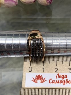 *Кольцо р.18,5 Черный Бриллиант цв Красное арт 1-105-612-48-420 вес 6,78 г - фото 132633