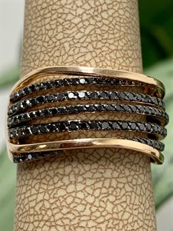 *Кольцо р.18,5 Черный Бриллиант цв Красное арт 1-105-612-48-420 вес 6,78 г - фото 132636