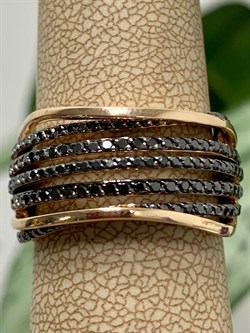 *Кольцо р.18,5 Черный Бриллиант цв Красное арт 1-105-612-48-420 вес 6,78 г - фото 132641