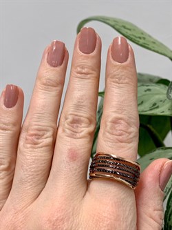 *Кольцо р.18,5 Черный Бриллиант цв Красное арт 1-105-612-48-420 вес 6,78 г - фото 132642