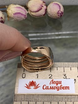 *Кольцо р.18,5 Черный Бриллиант цв Красное арт 1-105-612-48-420 вес 6,78 г - фото 132643