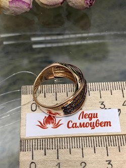 *Кольцо р.18,5 Черный Бриллиант цв Красное арт 1-105-612-48-420 вес 6,78 г - фото 132645