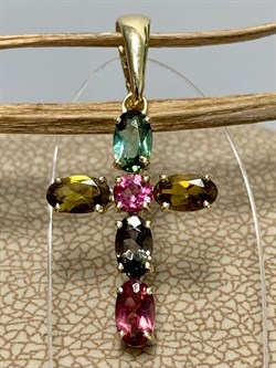 *Подвеска Микс Турмалин цв Лимонное арт 8-380288-00-60-813 вес 1,26 г - фото 132657