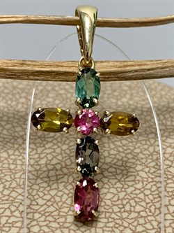 *Подвеска Микс Турмалин цв Лимонное арт 8-380288-00-60-813 вес 1,26 г - фото 132658