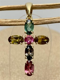 *Подвеска Микс Турмалин цв Лимонное арт 8-380288-00-60-813 вес 1,26 г - фото 132659