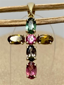 *Подвеска Микс Турмалин цв Лимонное арт 8-380288-00-60-813 вес 1,26 г - фото 132660