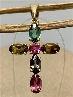 *Подвеска Микс Турмалин цв Лимонное арт 8-380288-00-60-813 вес 1,26 г - фото 132661