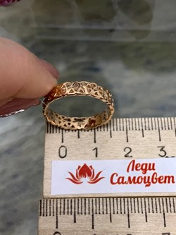 *Кольцо р.20,5 ТРИГЛАВ цв Красное арт. 1000056-679 (вес 3,15 г) - фото 132792