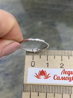 *Кольцо р.17,5 Белый Бр цв Белое арт. К1476-220-996 вес 0,96 г - фото 132890