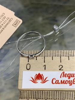 *Кольцо р.17,5 Белый Бр цв Белое арт. К1476-220-996 вес 0,96 г - фото 132891