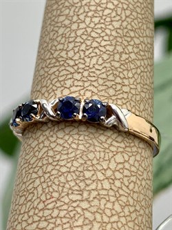 *Кольцо р.17,5 Синий Сапфир цв Красное арт. К1549-102-227 вес 1,64 г - фото 132955