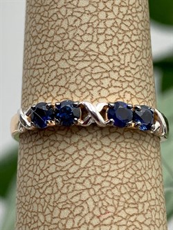 *Кольцо р.17,5 Синий Сапфир цв Красное арт. К1549-102-227 вес 1,64 г - фото 132957