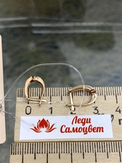 *Серьги Белый Бр цв Красное арт. С1274-120-106 вес 2,11 г - фото 132993 *Серьги Белый Бр цв Красное арт. С1274-120-106 вес 2,11 г - фото 132993
