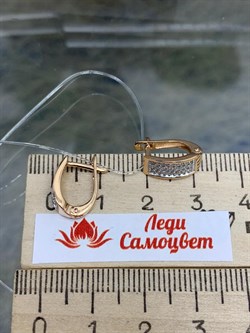 *Серьги Белый Бр цв Красное арт. С1274-120-106 вес 2,11 г - фото 132994 *Серьги Белый Бр цв Красное арт. С1274-120-106 вес 2,11 г - фото 132994
