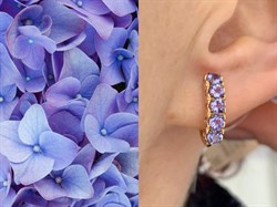 *Серьги  Орхидея Танзанит Африка цв Красное арт. С1216-108-949 вес 2,62 г - фото 132997