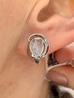 *Серьги Аквамарин цв белое арт. 2791322-319 вес 4,05 г - фото 133039