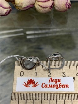 *Серьги Аквамарин цв белое арт. 2791322-319 вес 4,05 г - фото 133040