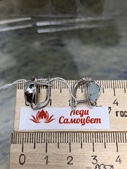 *Серьги Аквамарин цв белое арт. 2791322-319 вес 4,05 г - фото 133041