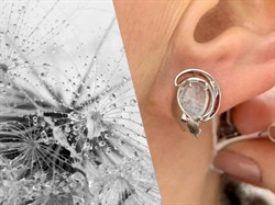 *Серьги Аквамарин цв белое арт. 2791322-319 вес 4,05 г - фото 133045