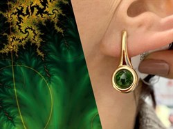 *Серьги Хромдиопсид цв Красное арт. 2340319-265 вес 5,43 г - фото 133087