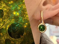 *Серьги Хромдиопсид цв Красное арт. 2340319-265 вес 5,43 г - фото 133088