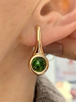 *Серьги Хромдиопсид цв Красное арт. 2340319-265 вес 5,43 г - фото 133097