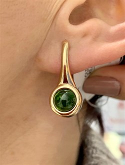 *Серьги Хромдиопсид цв Красное арт. 2340319-265 вес 5,43 г - фото 133099