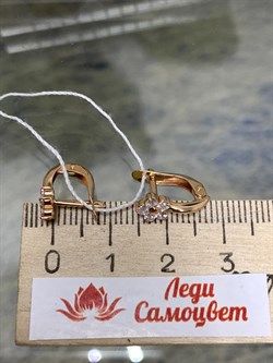 *Серьги Белый Фианит цв Красное 10-00-0001-26204-343 Вес 1,91 г - фото 133450 *Серьги Белый Фианит цв Красное 10-00-0001-26204-343 Вес 1,91 г - фото 133450