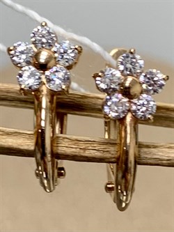 *Серьги Белый Фианит цв Красное 10-00-0001-26204-343 Вес 1,91 г - фото 133452 *Серьги Белый Фианит цв Красное 10-00-0001-26204-343 Вес 1,91 г - фото 133452