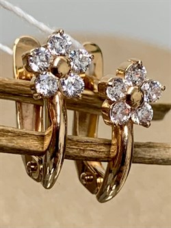 *Серьги Белый Фианит цв Красное 10-00-0001-26204-343 Вес 1,91 г - фото 133453 *Серьги Белый Фианит цв Красное 10-00-0001-26204-343 Вес 1,91 г - фото 133453