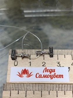 *Пусеты Черный Бр цв Белое арт. С00825-205-647 вес 2,11 г - фото 133721