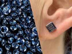 *Пусеты Черный Бр цв Белое арт. С00825-205-647 вес 2,11 г - фото 133724